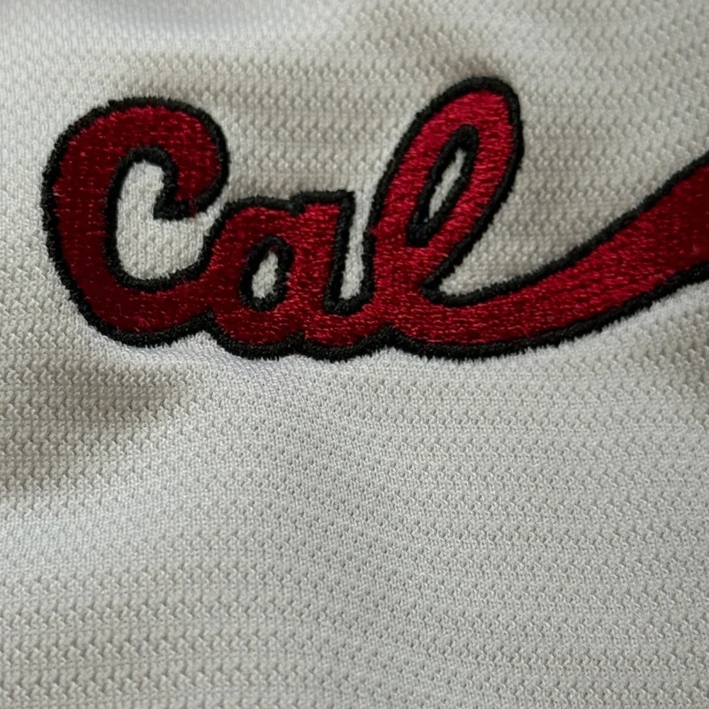 Adidas Red and White Track Jacket with Cal Logo